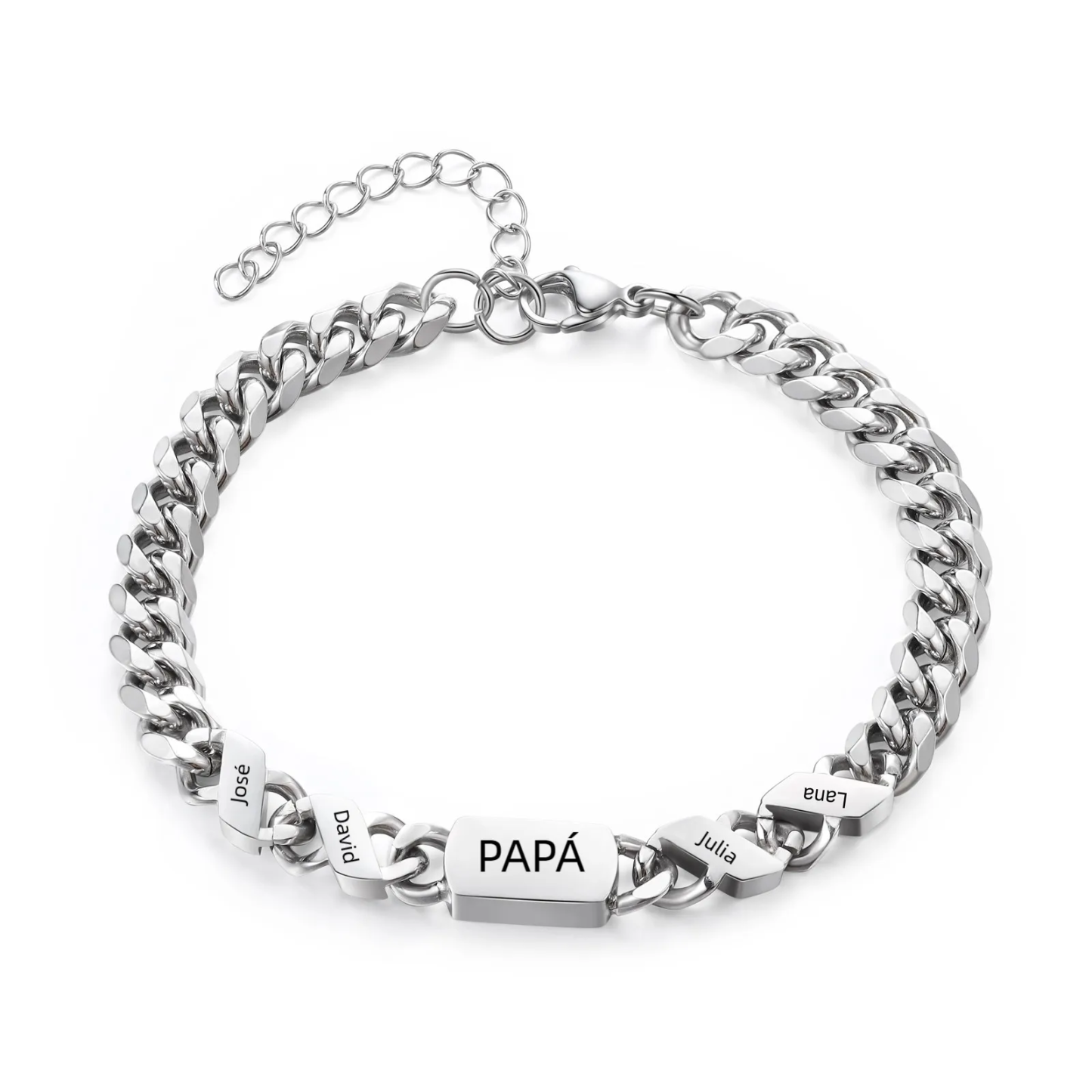 Pulsera de cadena con 1-6 nombres y texto pulsera personalizada para hombre | Jessemade