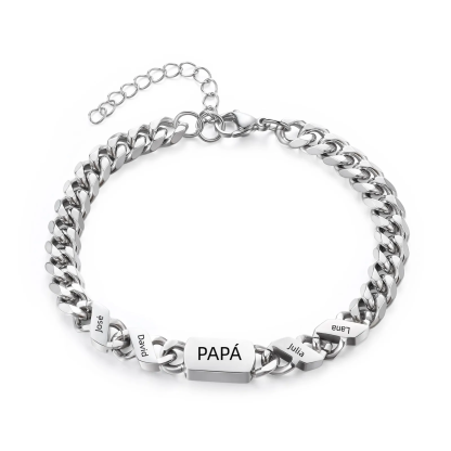 Pulsera de cadena con 1-6 nombres y texto pulsera personalizada para hombre | Jessemade