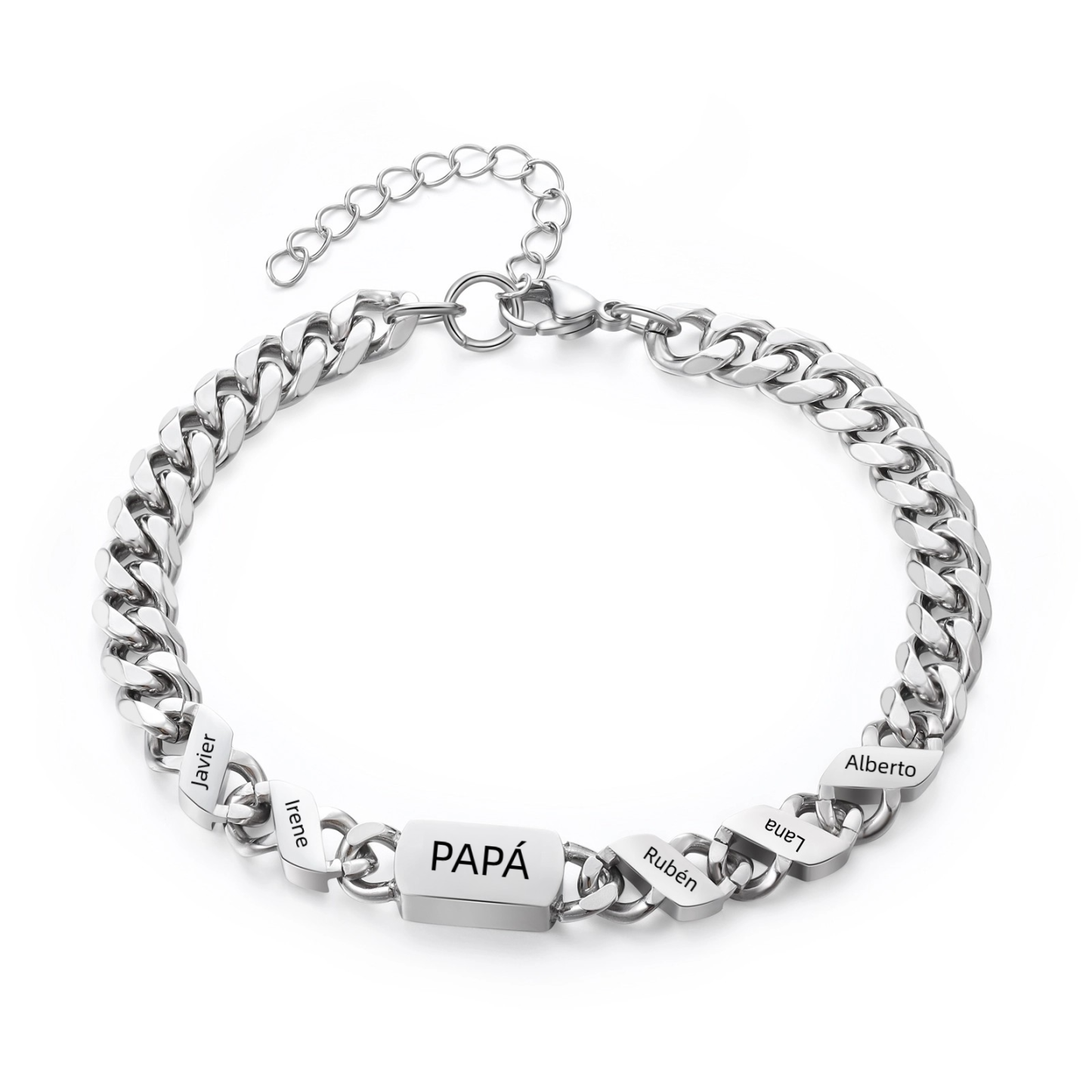 Pulsera de cadena con 1-6 nombres y texto pulsera personalizada para hombre | Jessemade