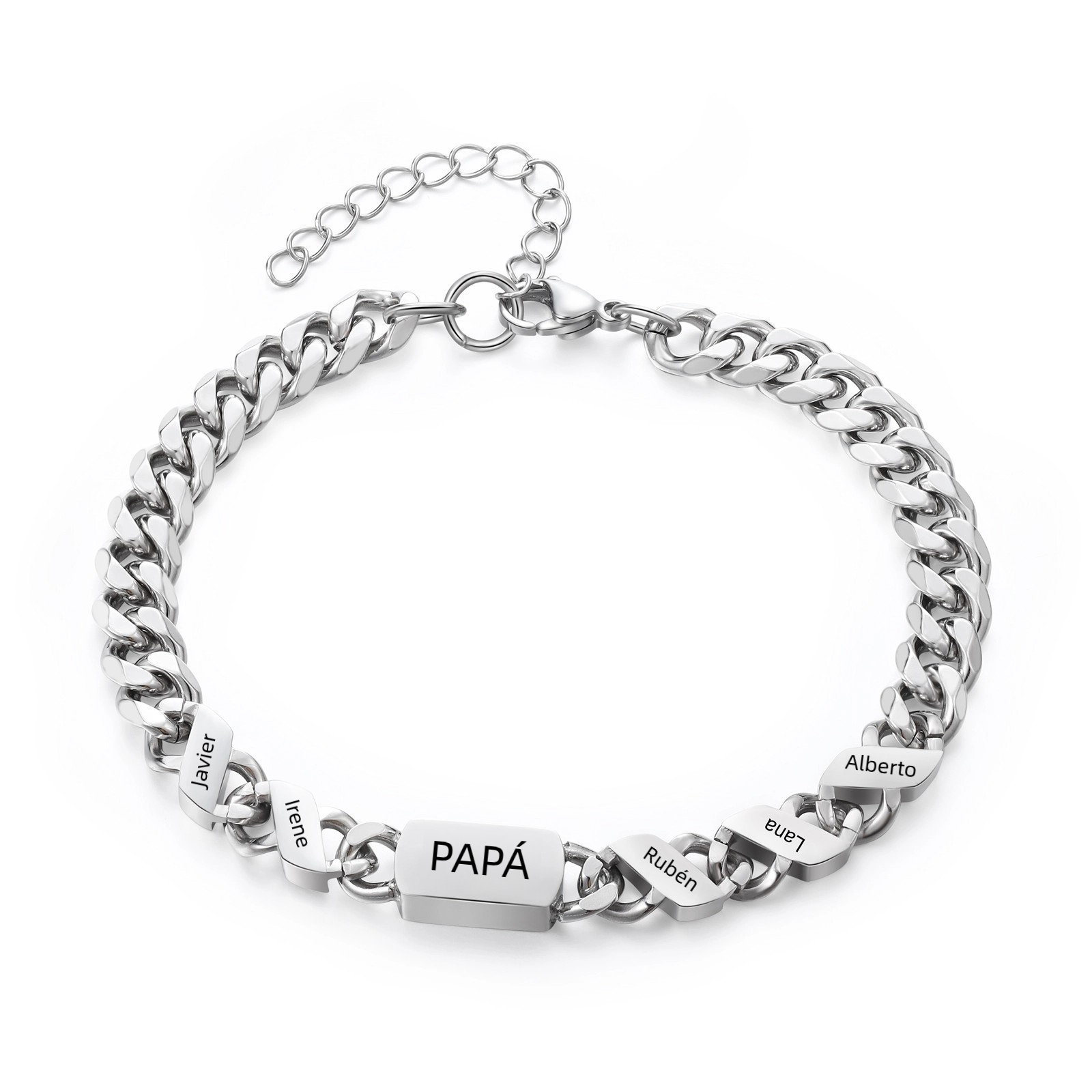 Pulsera de cadena con 1-6 nombres y texto pulsera personalizada para hombre | Jessemade