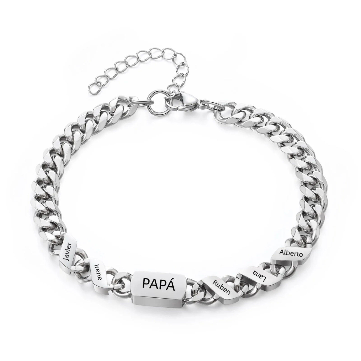 Pulsera de cadena con 1-6 nombres y texto pulsera personalizada para hombre | Jessemade