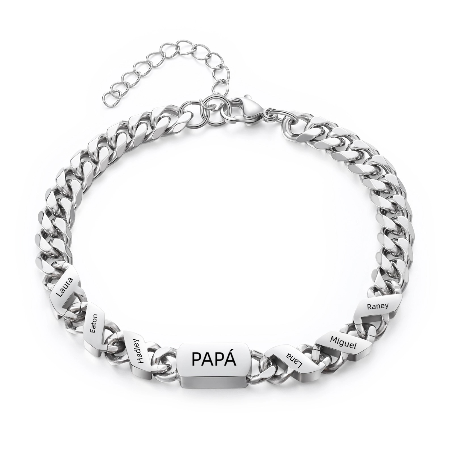 Pulsera de cadena con 1-6 nombres y texto pulsera personalizada para hombre | Jessemade