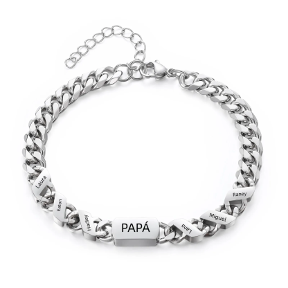 Pulsera de cadena con 1-6 nombres y texto pulsera personalizada para hombre | Jessemade