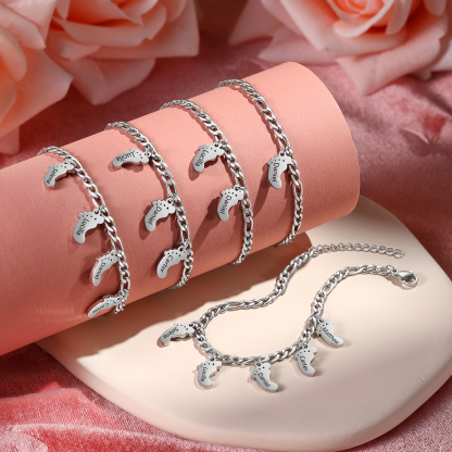 Pulsera con colgante de pie de bebé con 1 nombre pulsera personalizada para mujer | Jessemade