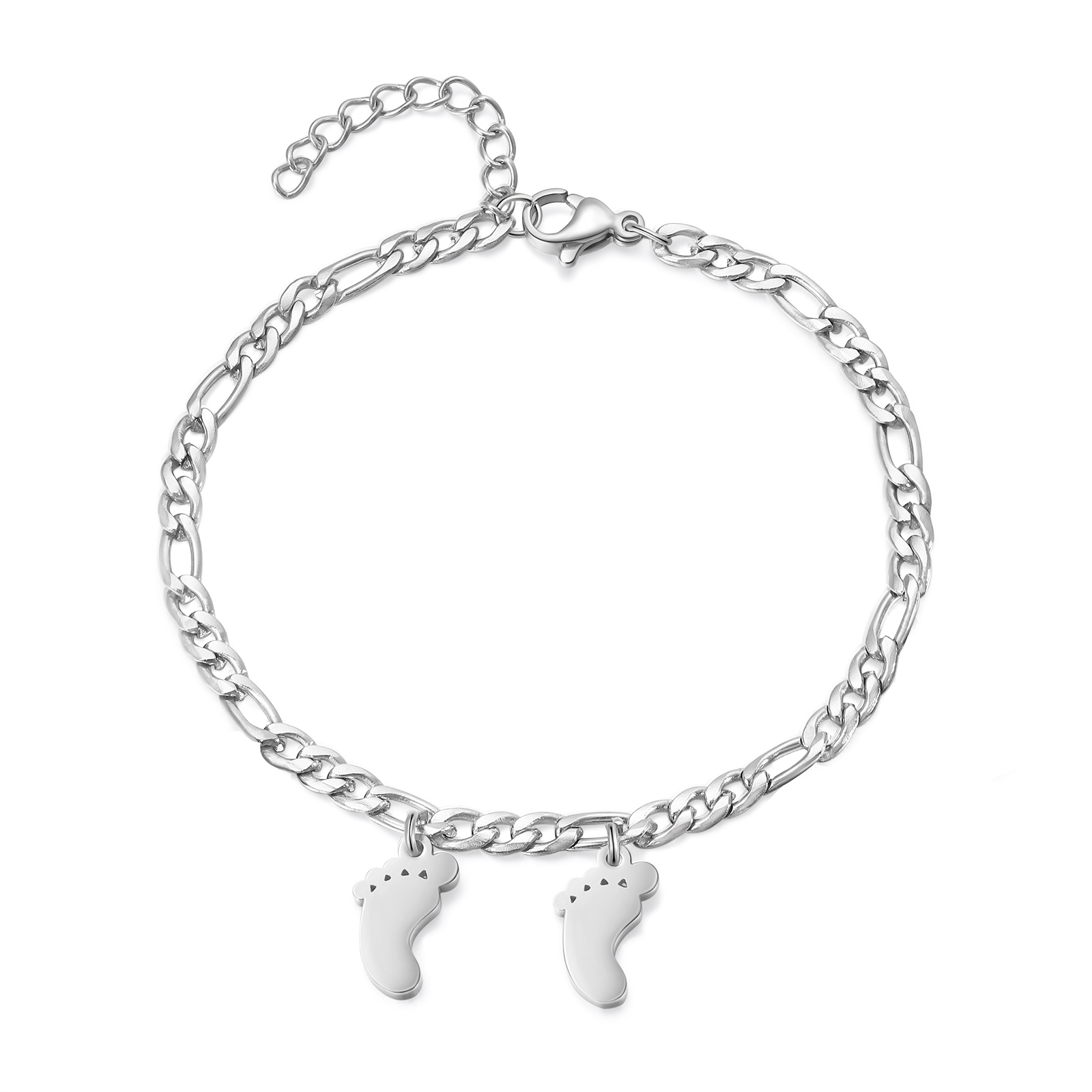 Pulsera con colgante de pie de bebé con 2 nombres pulsera personalizada para mujer | Jessemade