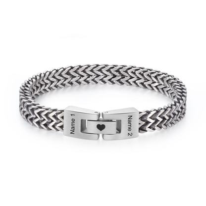 Pulsera de Cadena 2 Nombres Personalizados Pulsera para Hombre | Jessemade
