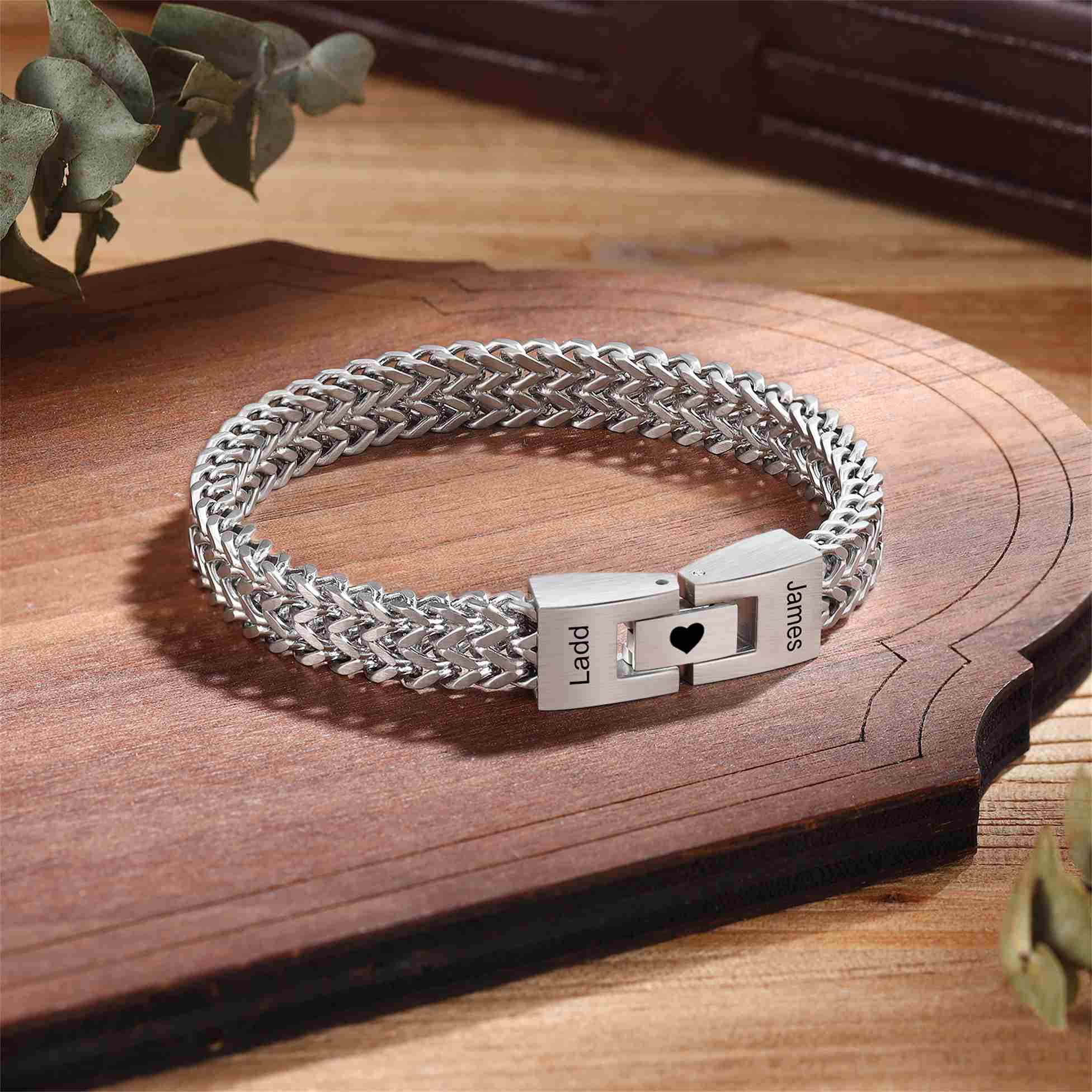 Pulsera de Cadena 2 Nombres Personalizados Pulsera para Hombre | Jessemade