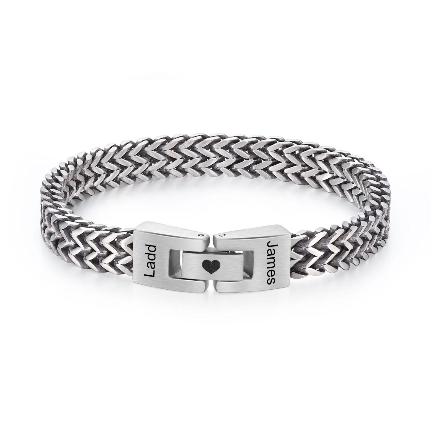 Pulsera de Cadena 2 Nombres Personalizados Pulsera para Hombre | Jessemade