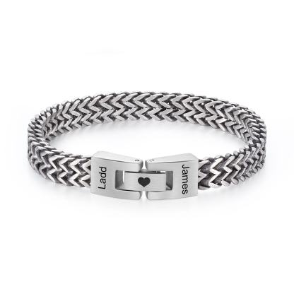 Pulsera de Cadena 2 Nombres Personalizados Pulsera para Hombre | Jessemade