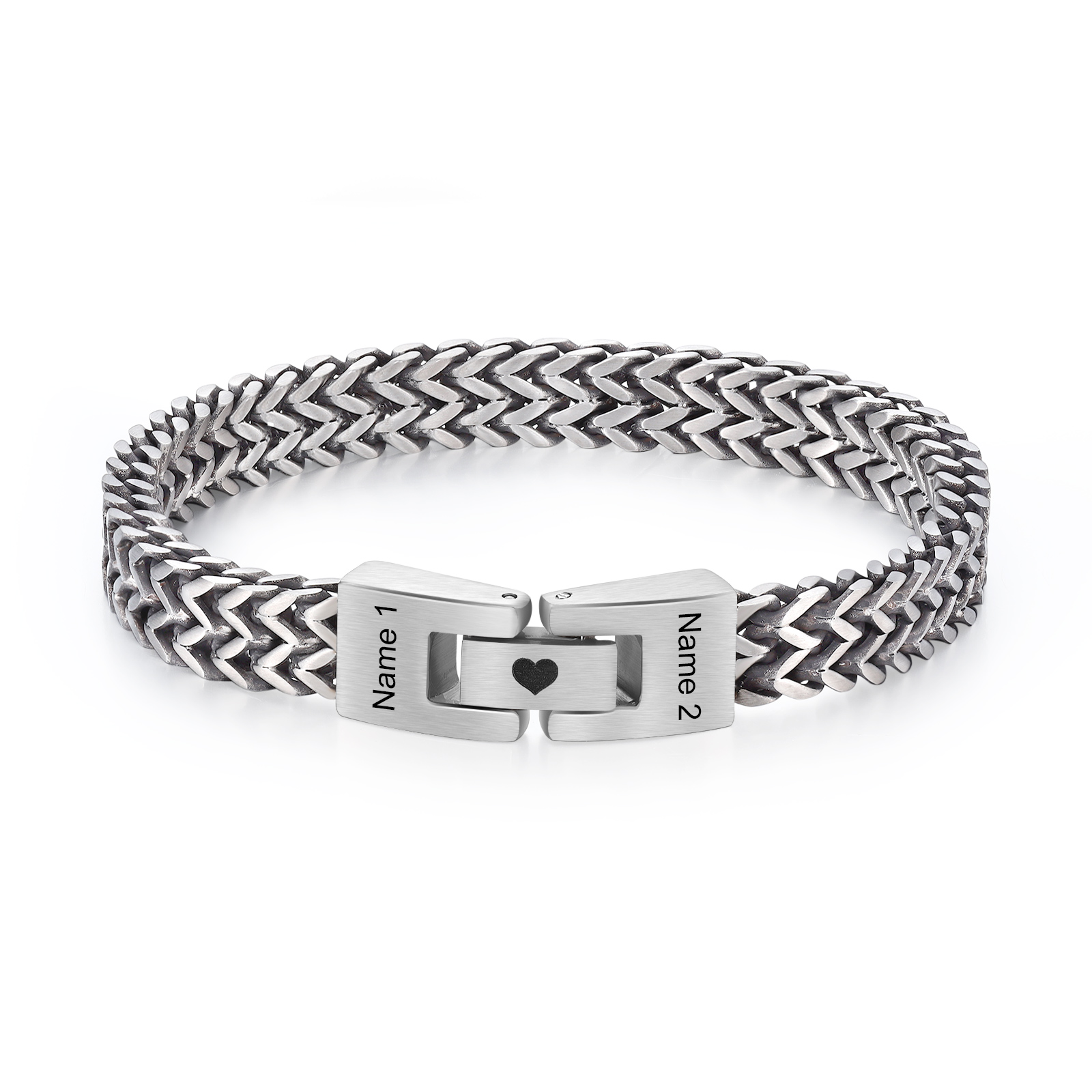Pulsera de Cadena 2 Nombres Personalizados Pulsera para Hombre | Jessemade