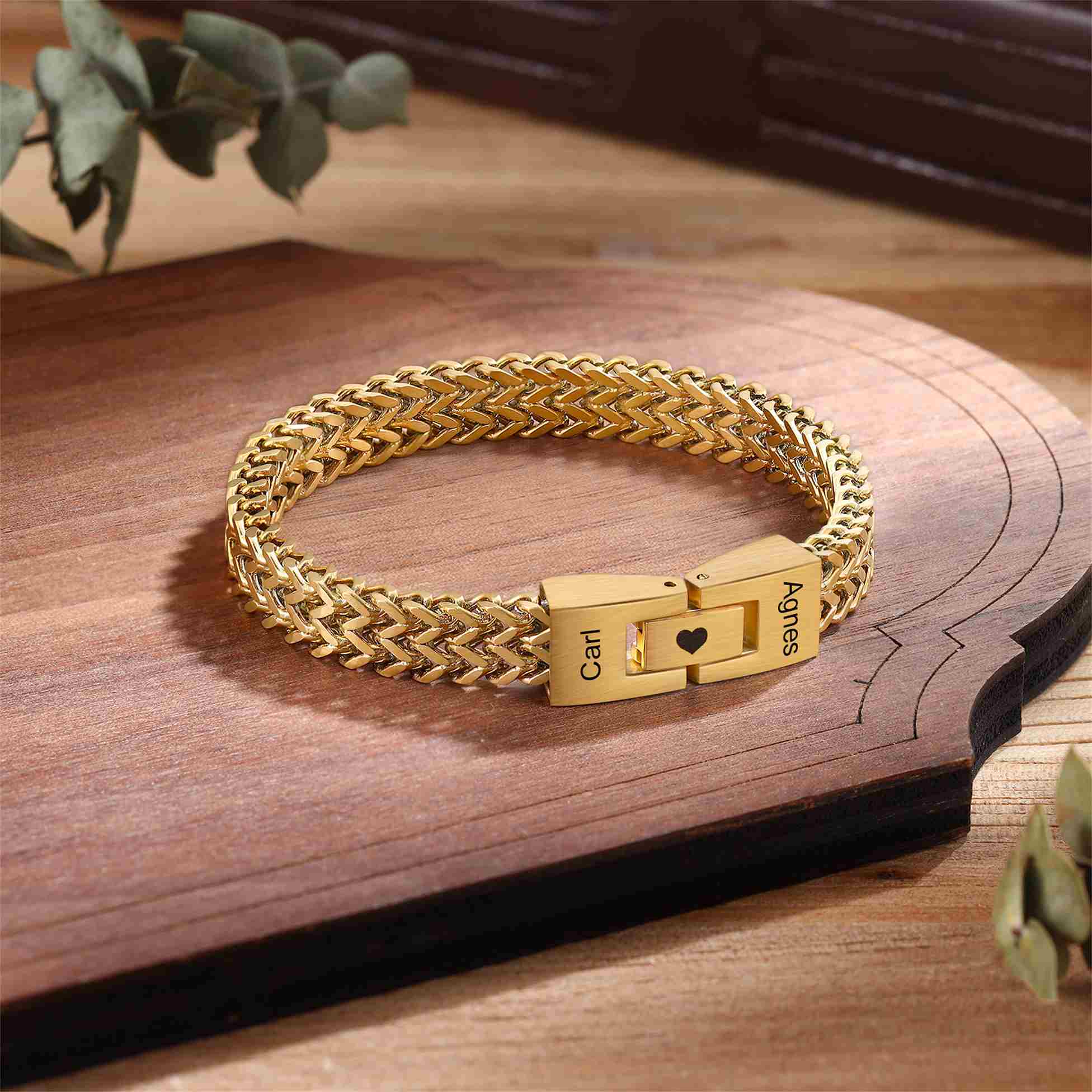 Pulsera de Cadena 2 Nombres Personalizados Pulsera para Hombre | Jessemade