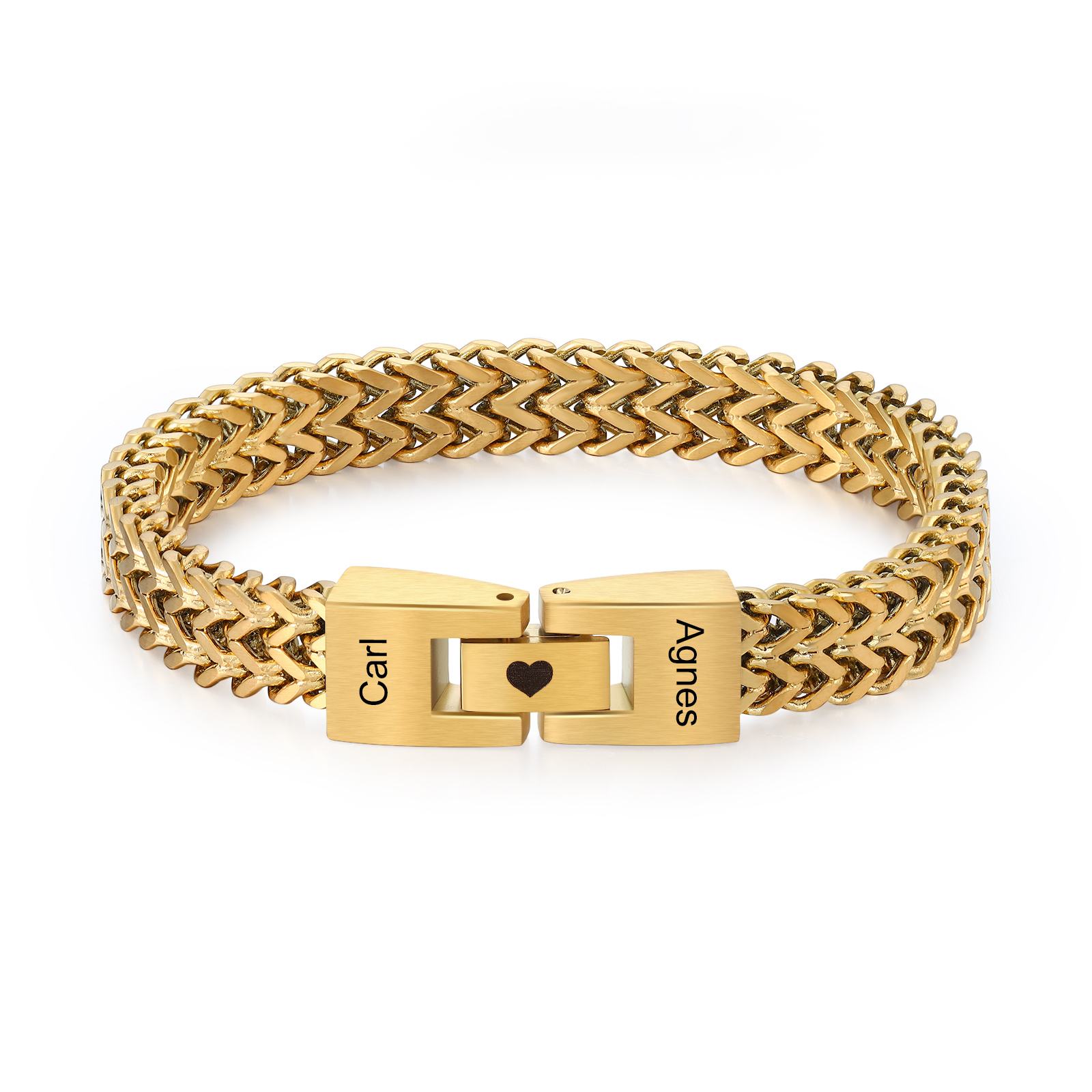 Pulsera de Cadena 2 Nombres Personalizados Pulsera para Hombre | Jessemade