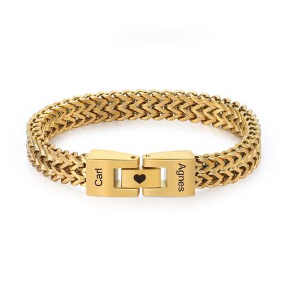Pulsera de Cadena 2 Nombres Personalizados Pulsera para Hombre | Jessemade