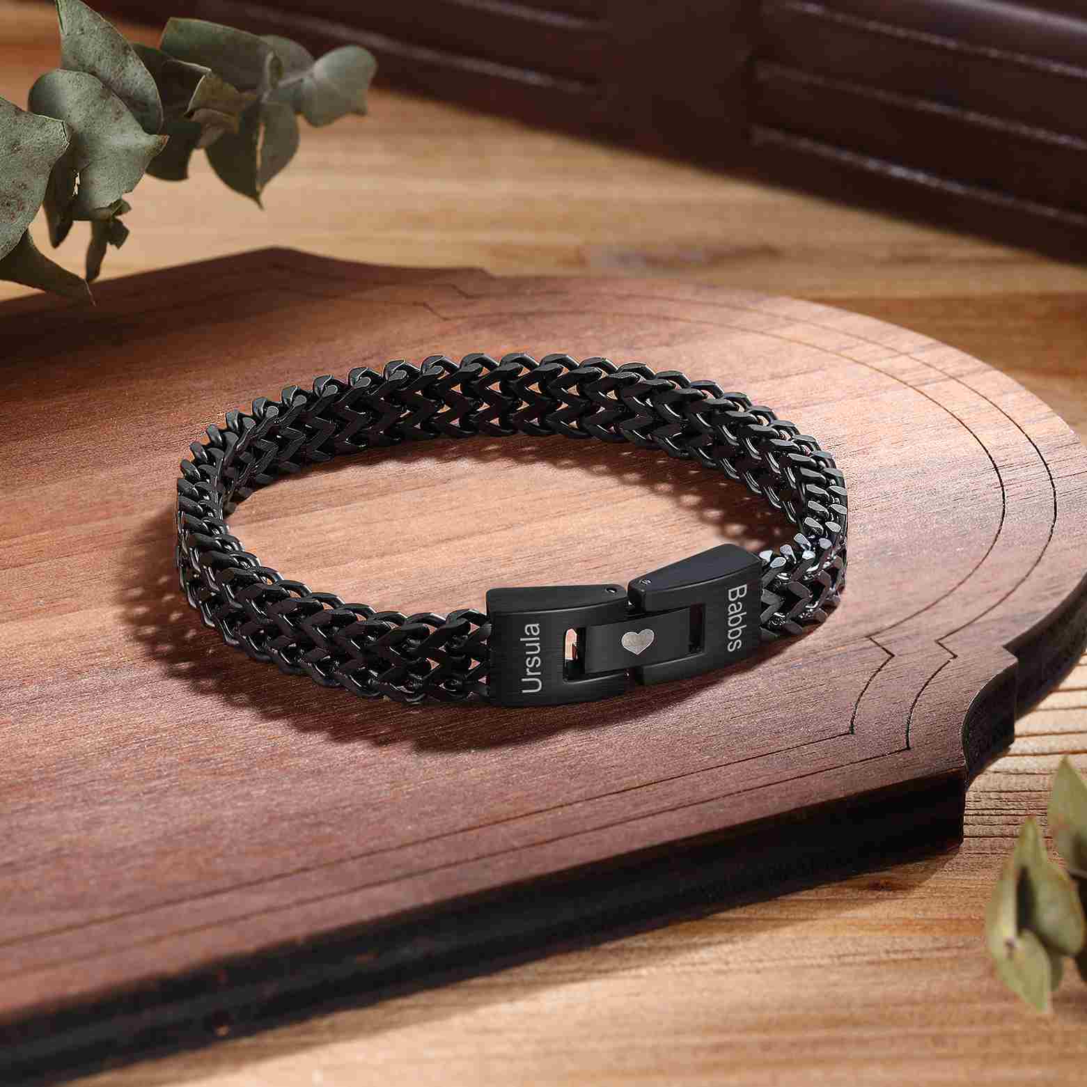 Pulsera de Cadena 2 Nombres Personalizados Pulsera para Hombre | Jessemade