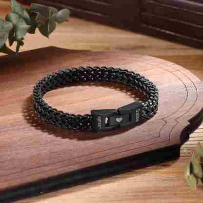 Pulsera de Cadena 2 Nombres Personalizados Pulsera para Hombre | Jessemade