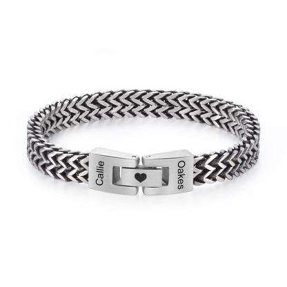 Pulsera de Cadena 2 Nombres Personalizados Pulsera para Hombre | Jessemade
