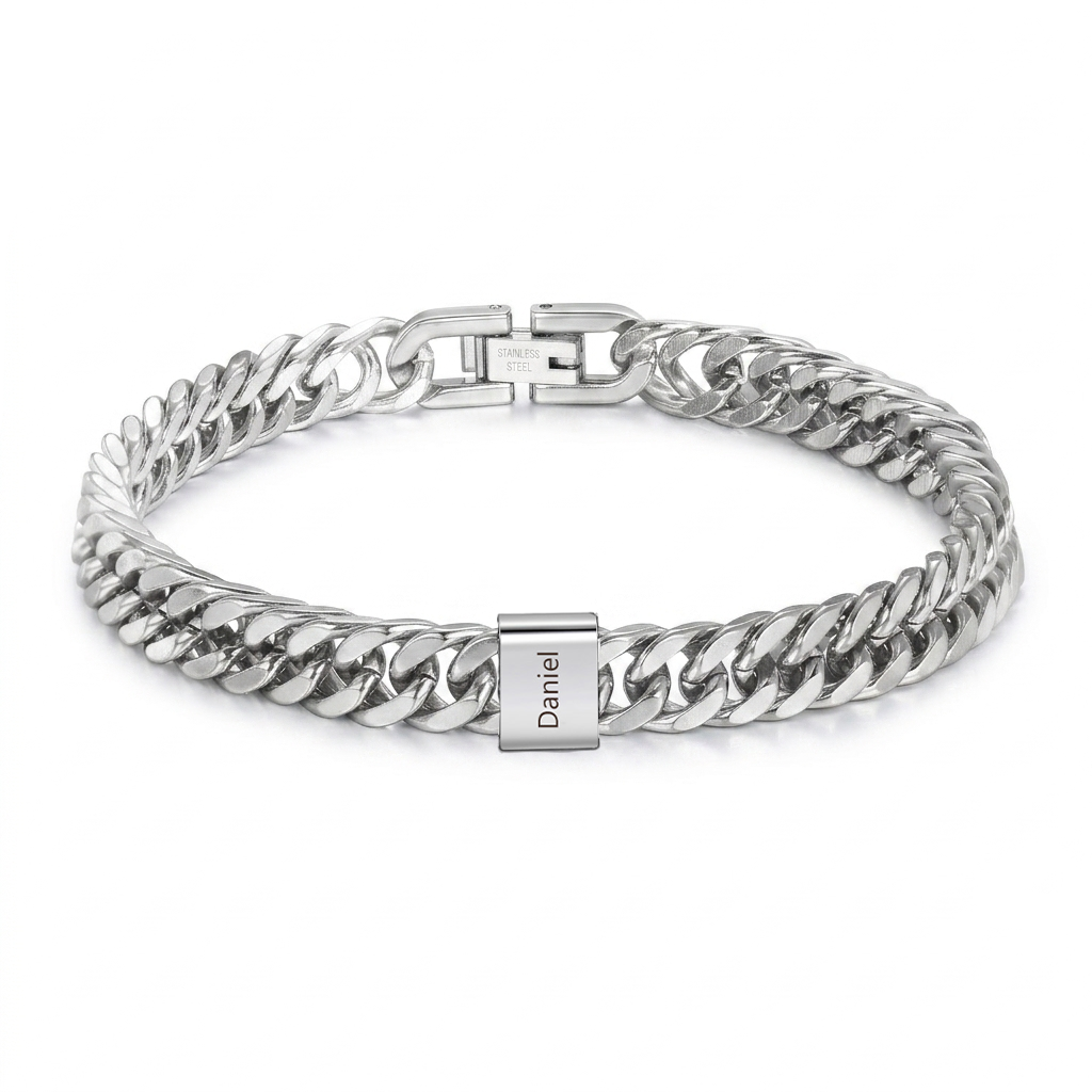 Pulsera personalizada con 2-6 nombres para hombre con grabado personalizado - regalo para padre abuelo | Jessemade