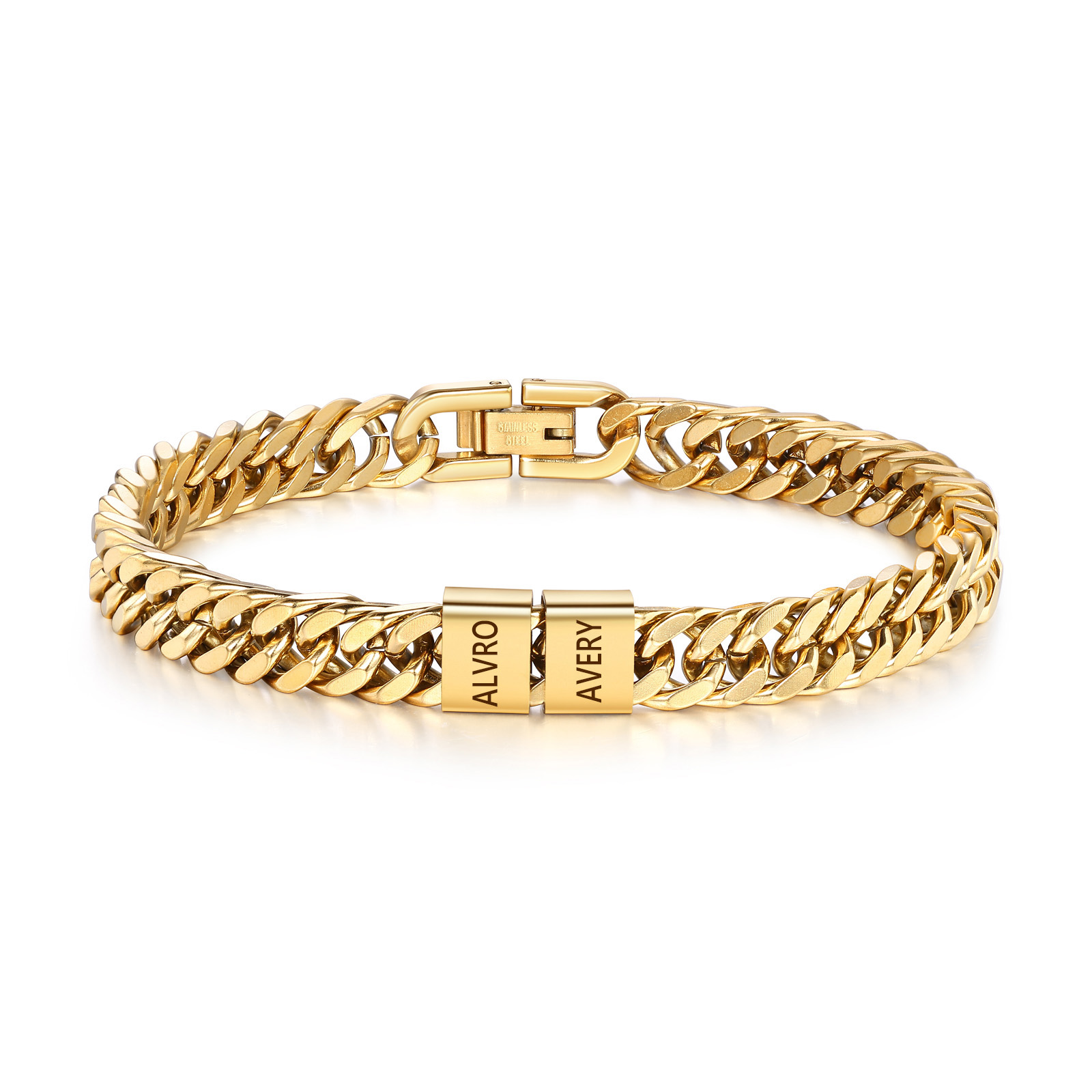 Pulsera personalizada con 2-6 nombres para hombre con grabado personalizado - regalo para padre abuelo | Jessemade