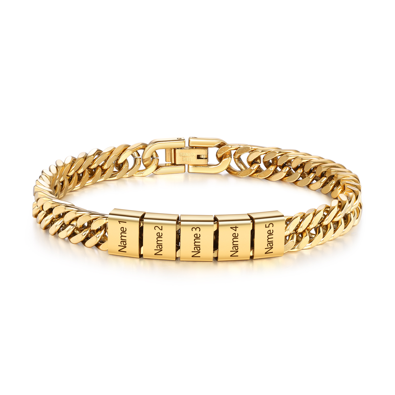 Pulsera personalizada con nombre para hombre con grabado personalizado - regalo para abuelo | Jessemade