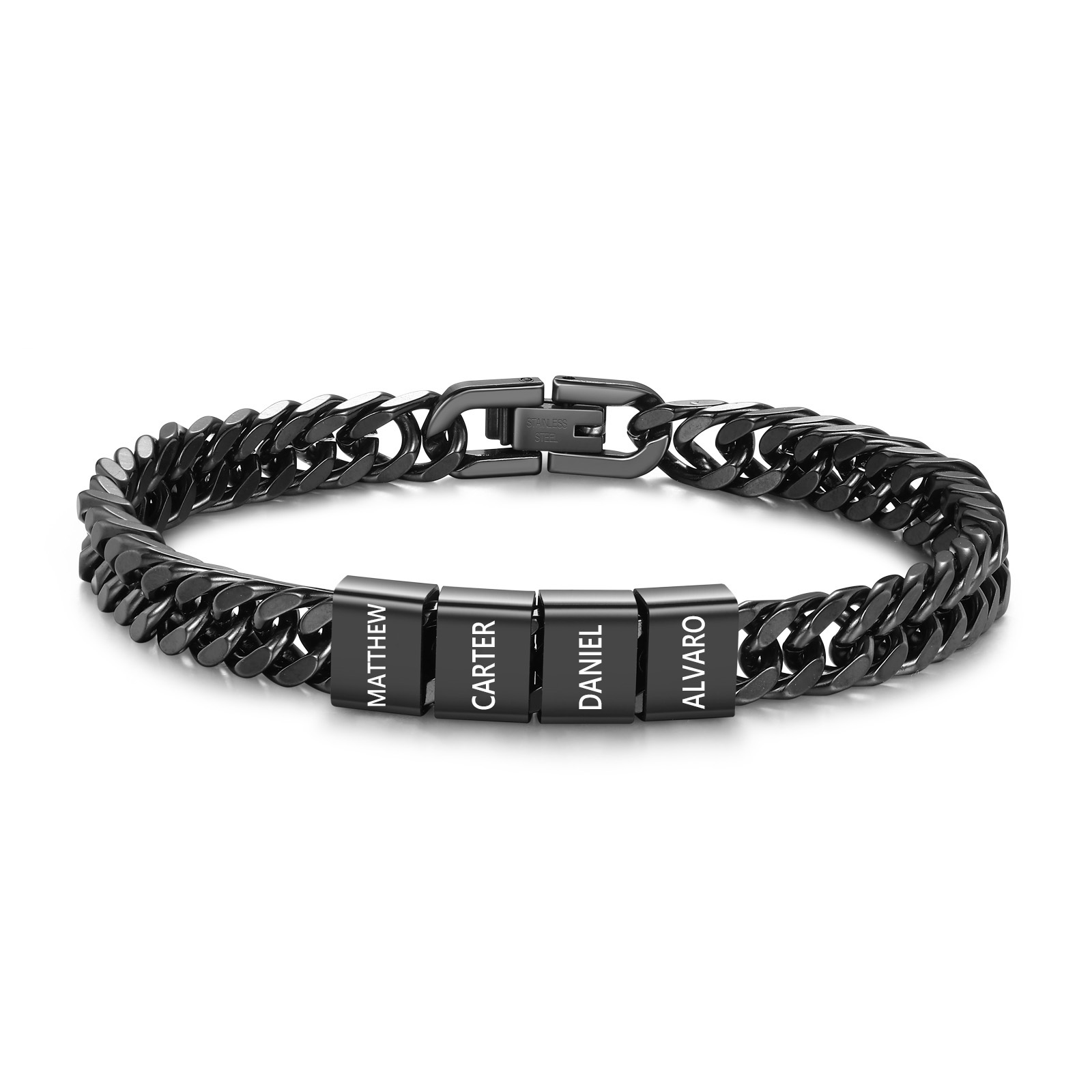 Pulsera personalizada con 2-6 nombres para hombre con grabado personalizado - regalo para padre abuelo | Jessemade