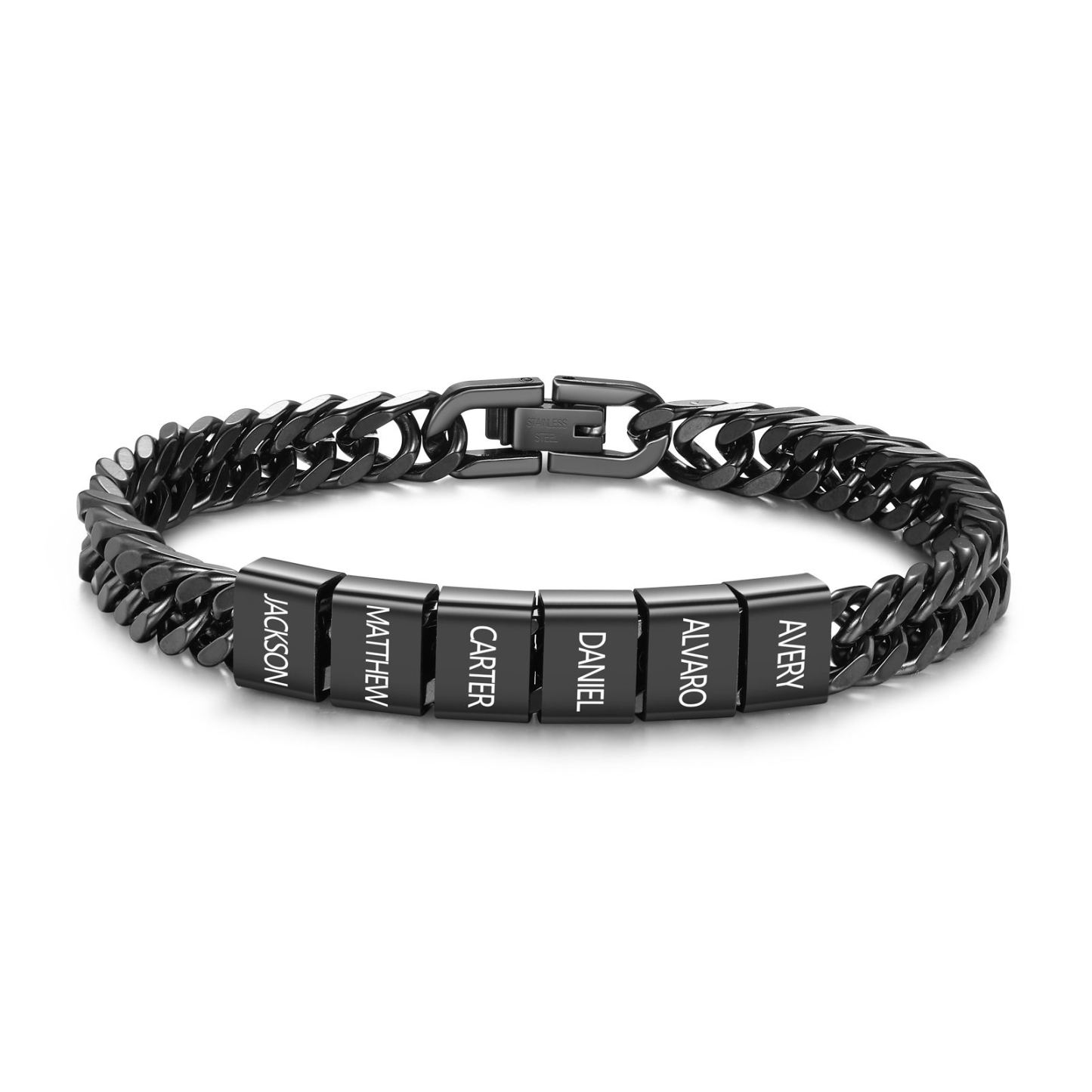 Pulsera personalizada con 2-6 nombres para hombre con grabado personalizado - regalo para padre abuelo | Jessemade