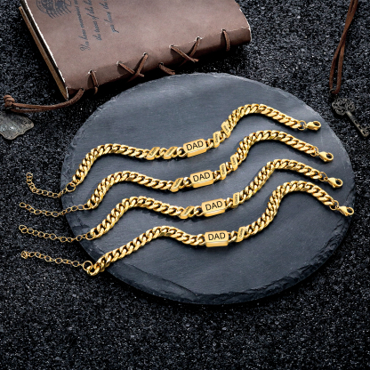 Pulsera de cadena con 1-6 nombres y texto pulsera personalizada para hombre | Jessemade