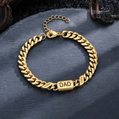 Pulsera de cadena con 1-6 nombres y texto pulsera personalizada para hombre | Jessemade