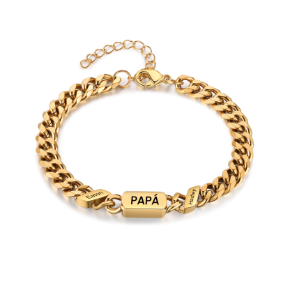 Pulsera de cadena con 1-6 nombres y texto pulsera personalizada para hombre | Jessemade