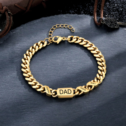 Pulsera de cadena con 1-6 nombres y texto pulsera personalizada para hombre | Jessemade