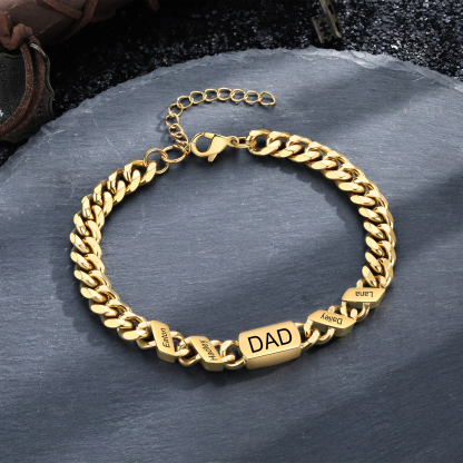 Pulsera de cadena con 1-6 nombres y texto pulsera personalizada para hombre | Jessemade