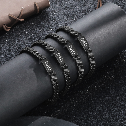 Pulsera de cadena con 1-6 nombres y texto pulsera personalizada para hombre | Jessemade