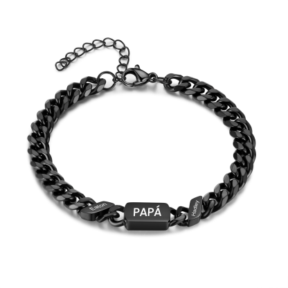 Pulsera de cadena con 1-6 nombres y texto pulsera personalizada para hombre | Jessemade