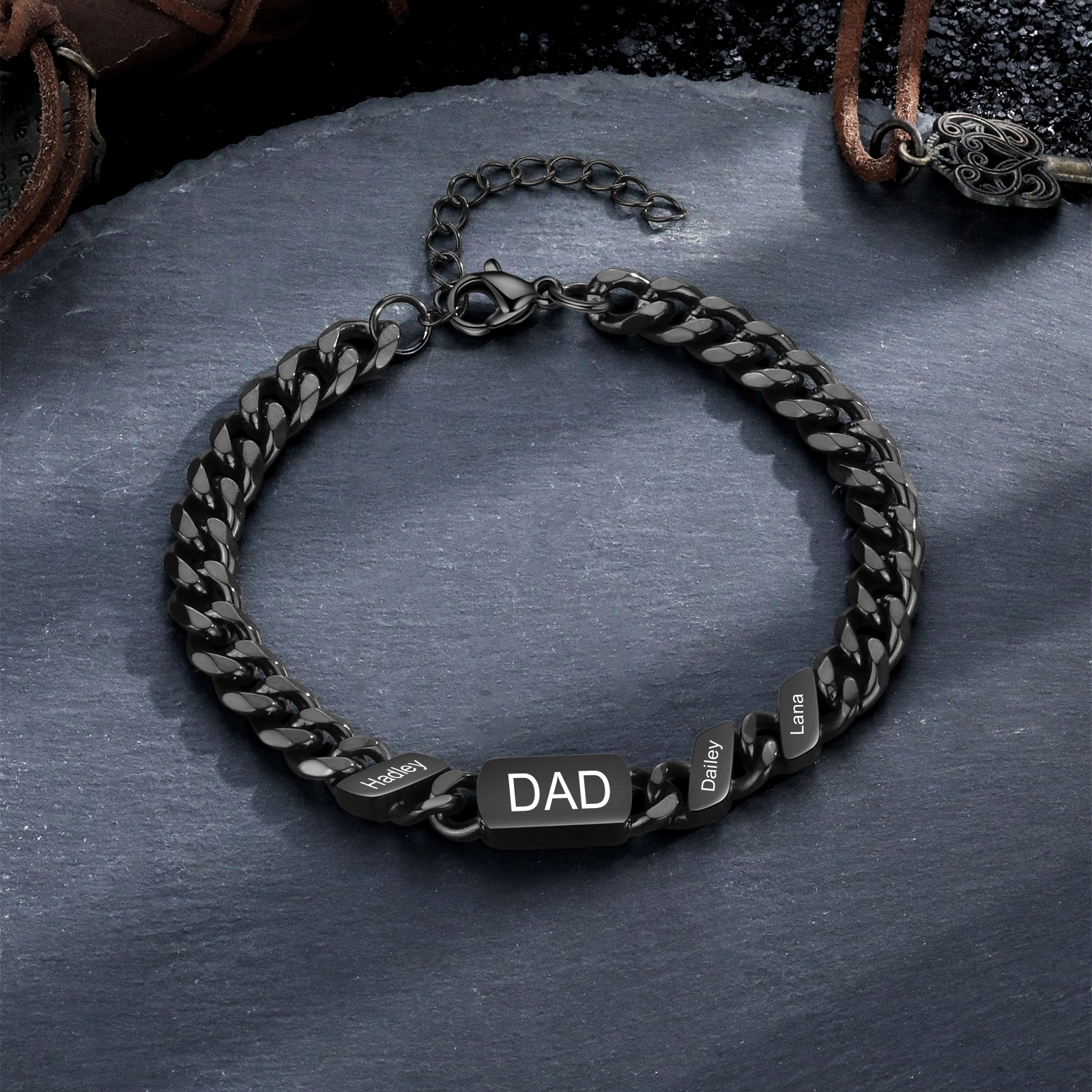 Pulsera de cadena con 1-6 nombres y texto pulsera personalizada para hombre | Jessemade