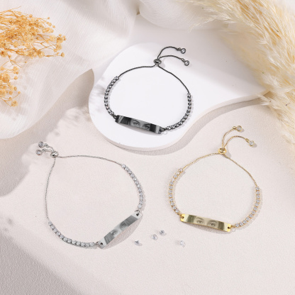 Pulsera de tenis ajustable y personalizada con foto para ella