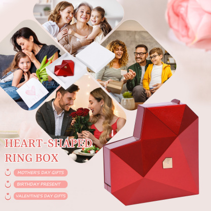 Caja de regalo en forma de corazón Caja de anillo