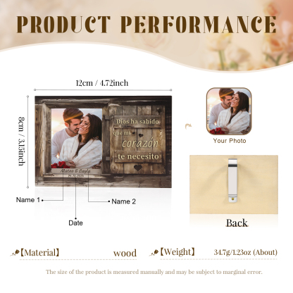 Clip personalizado para el parasol del coche 2 nombres, fecha y foto personalizados para pareja | Jessemade