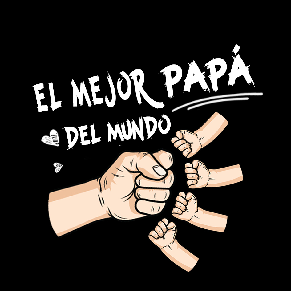 Tarjeta “El mejor papá del mundo” con 2-7 puños y nombres
