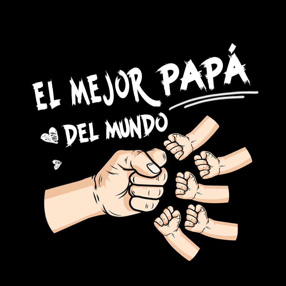 Tarjeta “El mejor papá del mundo” con 2-7 puños y nombres