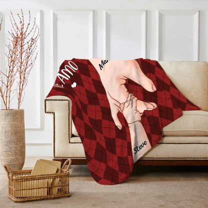 A mi abuela/mamá-Manta de buen calidad mano y mano personalizada con 2 nombres y 2 textos | Jessemade