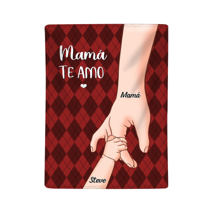 A mi abuela/mamá-Manta de buen calidad mano y mano personalizada con 2 nombres y 2 textos | Jessemade