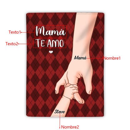 A mi abuela/mamá-Manta de buen calidad mano y mano personalizada con 2 nombres y 2 textos | Jessemade