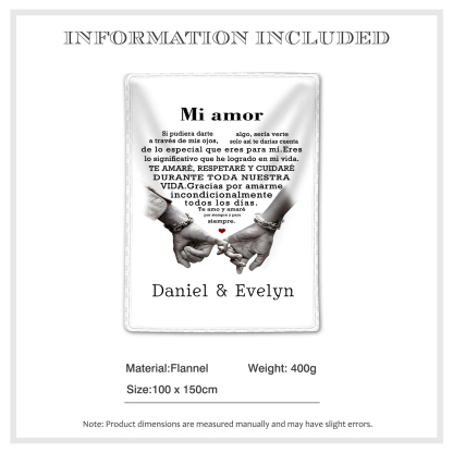 Pareja-Manta para pareja dedos cogidos 2 nombres personalizados | Jessemade