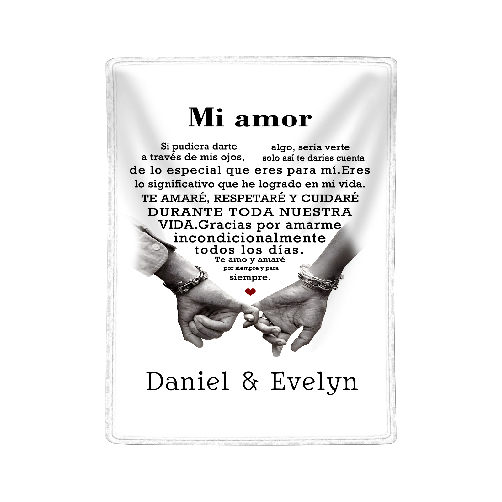 Pareja-Manta para pareja dedos cogidos 2 nombres personalizados | Jessemade