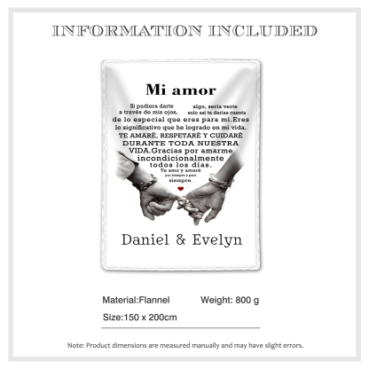 Pareja-Manta para pareja dedos cogidos 2 nombres personalizados | Jessemade