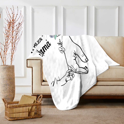 A mi mamá-Manta de buen calidad mano con mano y personalizada con 2 nombres | Jessemade