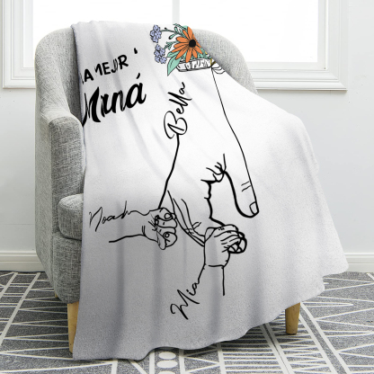 A mi mamá-Manta de buen calidad mano con mano y personalizada con 3 nombres | Jessemade