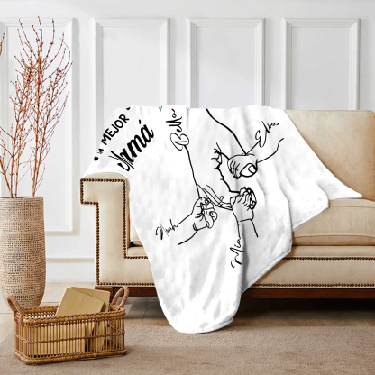 A mi mamá-Manta de buen calidad mano con mano y personalizada con 4 nombres | Jessemade