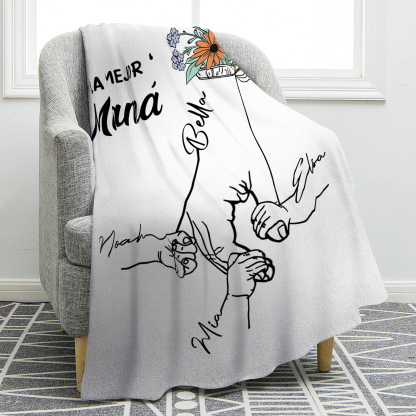 A mi mamá-Manta de buen calidad mano con mano y personalizada con 4 nombres | Jessemade