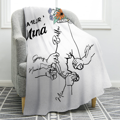 A mi mamá-Manta de buen calidad mano con mano y personalizada con 5 nombres | Jessemade