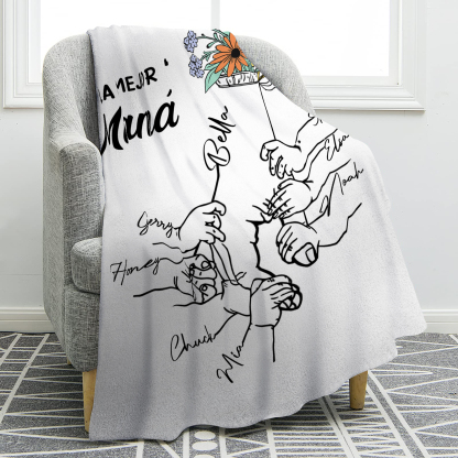A mi mamá-Manta de buen calidad mano con mano y personalizada con 8 nombres | Jessemade